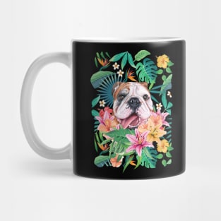 Tropical Red White English British Bulldog 2 Mug